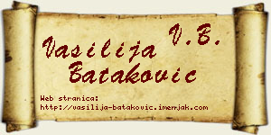 Vasilija Bataković vizit kartica